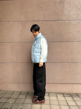 「アイテム（ダウンベスト）」を使った、Shiragami Harutoさん（メンズ・175cm）の秋コーディネート