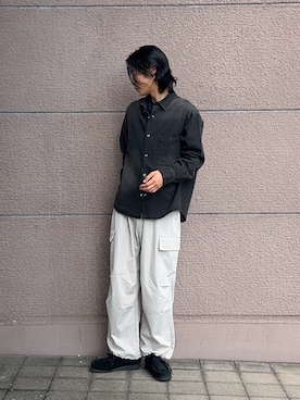 「ITEMS URBANRESEARCH（アイテムズ アーバンリサーチ）のアイテム（シャツ/ブラウス）」を使った、Shiragami Harutoさん（メンズ・175cm）の秋コーディネート