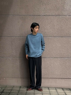 「URBAN RESEARCH DOORS（アーバンリサーチドアーズ）の『UR TECH 200日ニット』クルーネックプルオーバー（ニット/セーター）」を使った、Shiragami Harutoさん（メンズ・175cm）の秋コーディネート