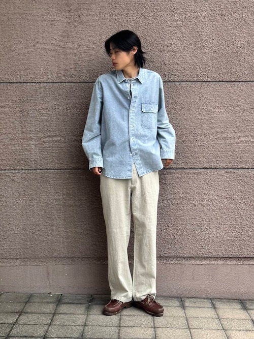 ケミカルウォッシュオックスフォードシャツ