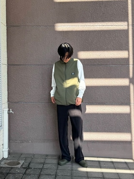 「アイテム（ダウンベスト）」を使った、Shiragami Harutoさん（メンズ・175cm）の秋コーディネート