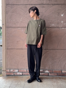「ITEMS URBANRESEARCH（アイテムズ アーバンリサーチ）のアイテム（Tシャツ/カットソー）」を使った、Shiragami Harutoさん（メンズ・175cm）の春コーディネート