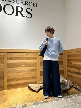 「URBAN RESEARCH DOORS（アーバンリサーチドアーズ）のクッショントート（トートバッグ）」を使った、sariさん（レディース・159cm）の冬コーディネート