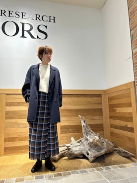 「URBAN RESEARCH DOORS（アーバンリサーチドアーズ）のウールリバーテーラードコート（その他アウター）」を使った、sariさん（レディース・159cm）の秋コーディネート