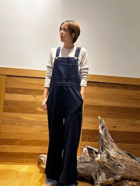 「アイテム（サロペット/オーバーオール、ブルー系）」を使った、sariさん（レディース・159cm）の夏コーディネート