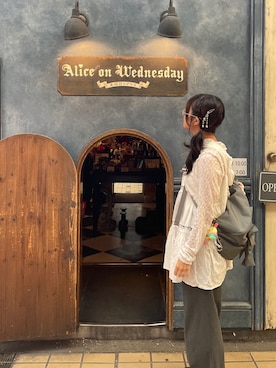 「merry jenny（メリージェニー）のribbonワンショルダーバッグ（ショルダーバッグ）」を使った、はなさん（レディース・154cm）の秋コーディネート