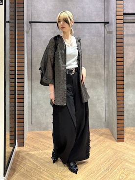 「PAGEBOY（ページボーイ）のヴィンテージバックルベルト（ベルト、ブラック系）」を使った、カワさん（レディース・163cm）の春コーディネート