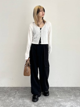 「PAGEBOY（ページボーイ）のヴィンテージバックルベルト（ベルト、ブラック系）」を使った、カワさん（レディース・163cm）の春コーディネート