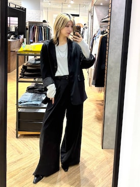 「PAGEBOY（ページボーイ）の【ステンレス素材】ロングボールチェーンネックレス（ネックレス）」を使った、カワさん（レディース・163cm）の秋コーディネート