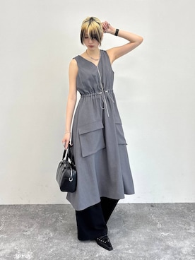 「PAGEBOY（ページボーイ）のミニボストンBAG（ボストンバッグ、ブラック系）」を使った、カワさん（レディース・163cm）の春コーディネート