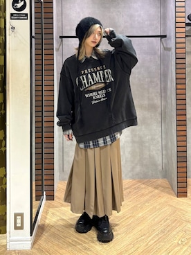 「HARE（ハレ）のアイテム（ニットキャップ/ビーニー）」を使った、カワさん（レディース・163cm）の秋コーディネート