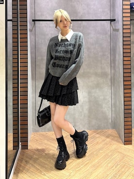 「PAGEBOY（ページボーイ）のボウタイシャツ（シャツ/ブラウス、その他）」を使った、カワさん（レディース・163cm）の秋コーディネート