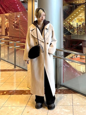 「アイテム（チェスターコート）」を使った、カワさん（レディース・163cm）の冬コーディネート