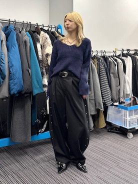 「PAGEBOY（ページボーイ）のハトメホーボーバッグ（ショルダーバッグ、ブラック系）」を使った、カワさん（レディース・163cm）の秋コーディネート