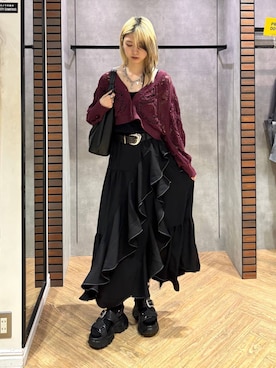 「PAGEBOY（ページボーイ）のヴィンテージバックルベルト（ベルト、ブラック系）」を使った、カワさん（レディース・163cm）の春コーディネート