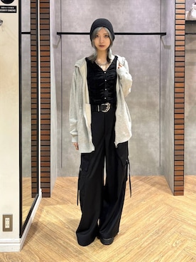 「PBLIM（ページボーイリム）のアイテム（帽子）」を使った、カワさん（レディース・163cm）の秋コーディネート