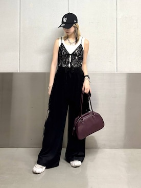「スラックス」｜「アイテム（ワンピース/ドレス）」を使った、カワさん（レディース・163cm）の秋コーディネート