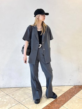「アイテム（テーラードジャケット）」を使った、カワさん（レディース・163cm）の夏コーディネート
