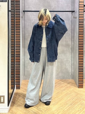 「PBLIM（ページボーイリム）の《UNISEX》ソフトスウェードブルゾン（ブルゾン）」を使った、カワさん（レディース・163cm）の秋コーディネート