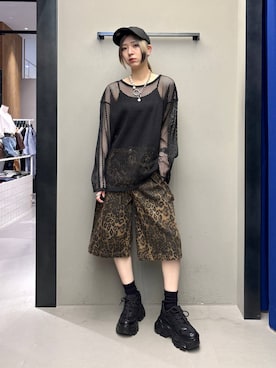 「Anui（アニュイ）のアイテム（帽子）」を使った、カワさん（レディース・163cm）の夏コーディネート