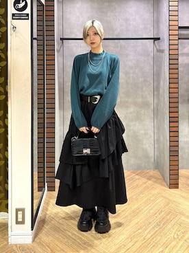 「PAGEBOY（ページボーイ）の【ステンレス素材】ロングボールチェーンネックレス（ネックレス）」を使った、カワさん（レディース・163cm）の秋コーディネート