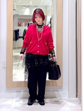 「アイテム（カーディガン/ボレロ）」を使った、amamikanoheyaさん（レディース・155cm・40代）の秋コーディネート