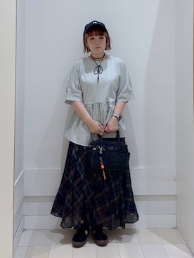 「アイテム（スカート）」を使った、amamikanoheyaさん（レディース・155cm・40代）の夏コーディネート