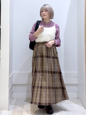 「GLOBAL WORK（グローバルワーク）のアイテム（ベスト）」を使った、amamikanoheyaさん（レディース・155cm）の秋コーディネート