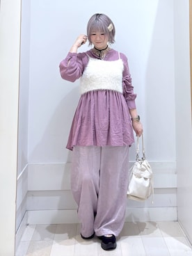 「GLOBAL WORK（グローバルワーク）のアイテム（ベスト）」を使った、amamikanoheyaさん（レディース・155cm）の秋コーディネート