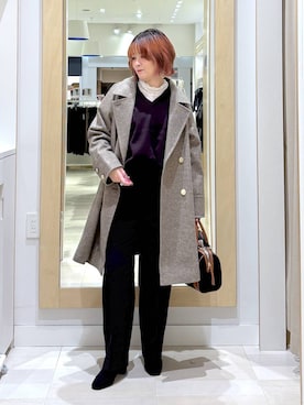 「ハグミーニット_GLOBALWORK」｜amamikanoheyaさん（レディース・155cm）の冬コーディネート