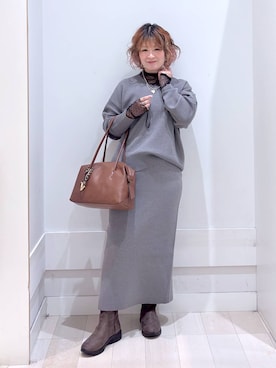 「アイテム（スカート）」を使った、amamikanoheyaさん（レディース・155cm・40代）の秋コーディネート