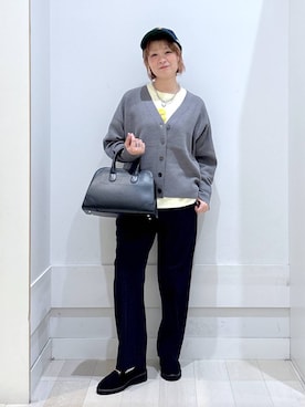 「アイテム（カーディガン/ボレロ）」を使った、amamikanoheyaさん（レディース・155cm・40代）の秋コーディネート