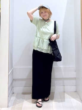 「GLOBAL WORK（グローバルワーク）のアイテム（帽子）」を使った、amamikanoheyaさん（レディース・155cm）の夏コーディネート