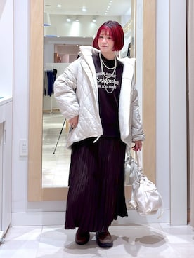 「アイテム（スカート）」を使った、amamikanoheyaさん（レディース・155cm・40代）の秋コーディネート