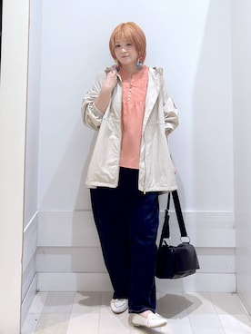 「GLOBAL WORK（グローバルワーク）のラクッションベルトニットパンプス/290988（パンプス、ホワイト系）」を使った、amamikanoheyaさん（レディース・155cm）の春コーディネート