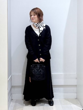 「アイテム（カーディガン/ボレロ）」を使った、amamikanoheyaさん（レディース・155cm・40代）の秋コーディネート