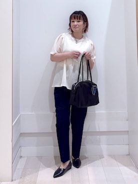 「アイテム（ボストンバッグ）」を使った、amamikanoheyaさん（レディース・155cm・40代）の夏コーディネート