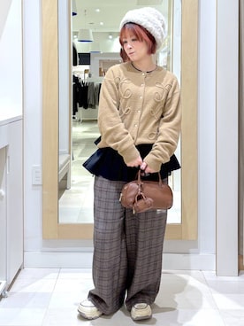 「ハグミーニット_GLOBALWORK」｜amamikanoheyaさん（レディース・155cm）の秋コーディネート