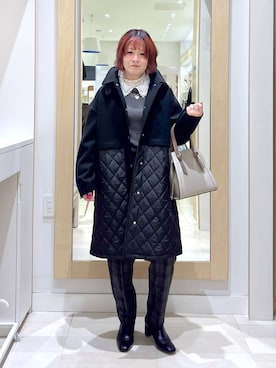 「アイテム（ステンカラーコート）」を使った、amamikanoheyaさん（レディース・155cm・40代）の秋コーディネート