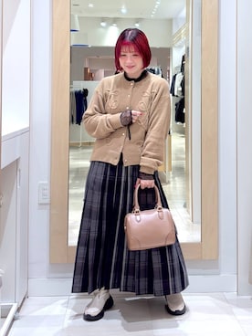 「アイテム（カーディガン/ボレロ）」を使った、amamikanoheyaさん（レディース・155cm・40代）の秋コーディネート