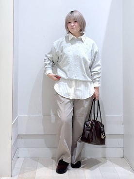 「アイテム（ローファー、その他）」を使った、amamikanoheyaさん（レディース・155cm）の秋コーディネート