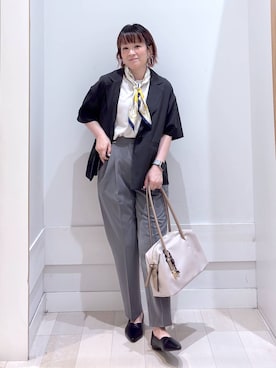 「アイテム（テーラードジャケット）」を使った、amamikanoheyaさん（レディース・155cm・40代）の夏コーディネート