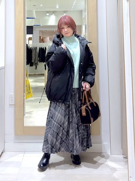 「アイテム（スカート）」を使った、amamikanoheyaさん（レディース・155cm・40代）の冬コーディネート