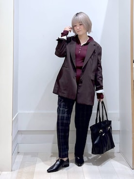 「GLOBAL WORK（グローバルワーク）のアイテム（テーラードジャケット）」を使った、amamikanoheyaさん（レディース・155cm）の秋コーディネート