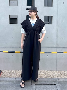 「アイテム（つなぎ/オールインワン）」を使った、gw_maieiさん（レディース・159cm・30代）の夏コーディネート