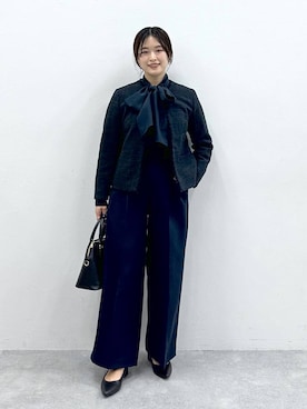 「アイテム（ノーカラージャケット）」を使った、gw_maieiさん（レディース・159cm・30代）の冬コーディネート