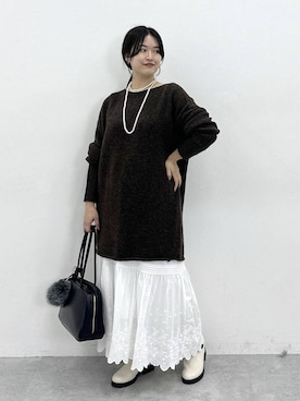 「アイテム（ネックレス）」を使った、gw_maieiさん（レディース・159cm・30代）の冬コーディネート