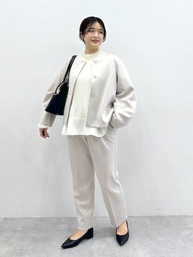 「アイテム（ノーカラージャケット）」を使った、gw_maieiさん（レディース・159cm・30代）の冬コーディネート