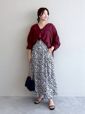 「Elura（エルーラ）のリブスクエアタンク/1057139（タンクトップ、レッド系）」を使った、gw_maieiさん（レディース・160cm）の夏コーディネート