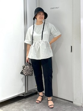 「GLOBAL WORK（グローバルワーク）のアイテム（帽子）」を使った、gw_maieiさん（レディース・159cm）の夏コーディネート